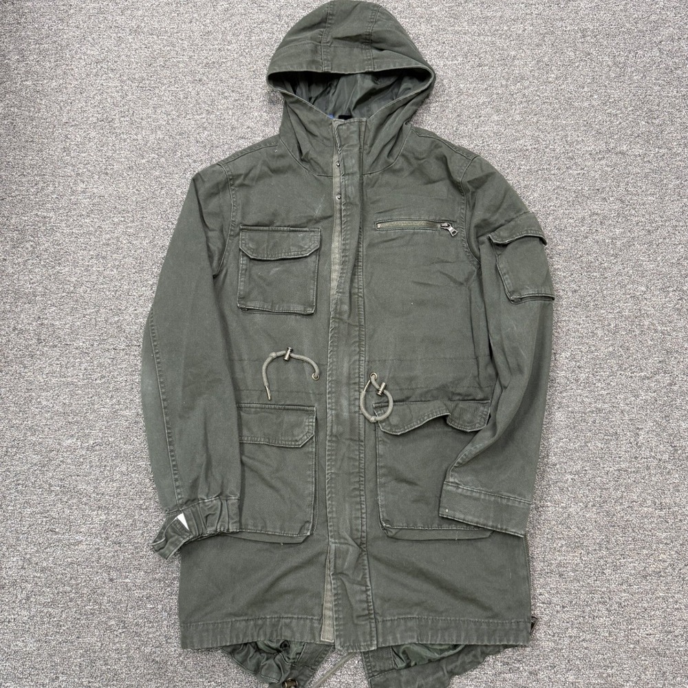 Unbranded Military Field Jacket Mens XS Olive Green Good Utility Fishtail Parka
